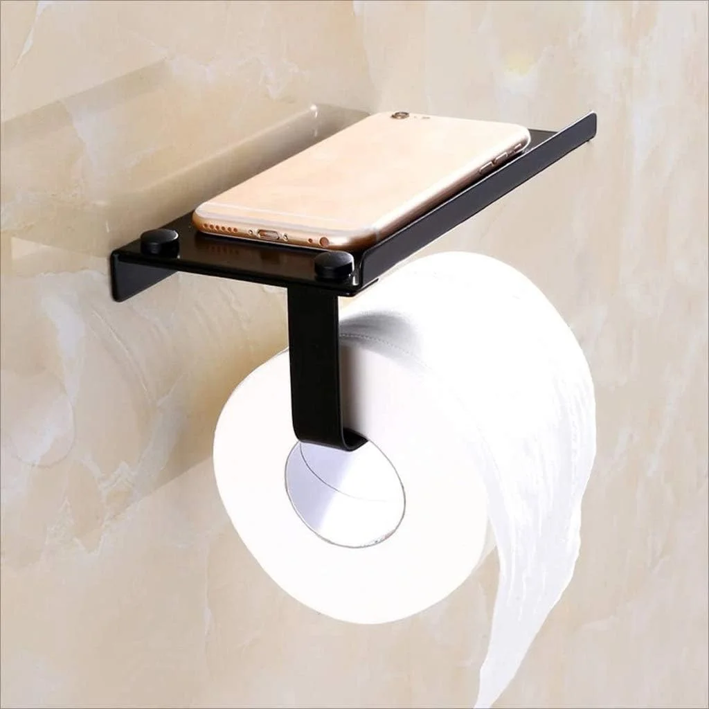 جا دستمال کاغذی فلزی با قفسه، نصب دیواری مناسب حمام و آشپزخانه