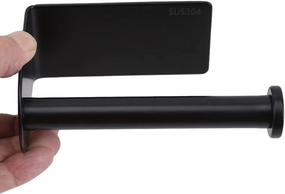 نگهدارنده دستمال توالت دیواری، قفسه دستمال کاغذی، استیل ضد زنگ، لوازم جانبی مشکی حمام، نگهدارنده رول توالت، مشکی