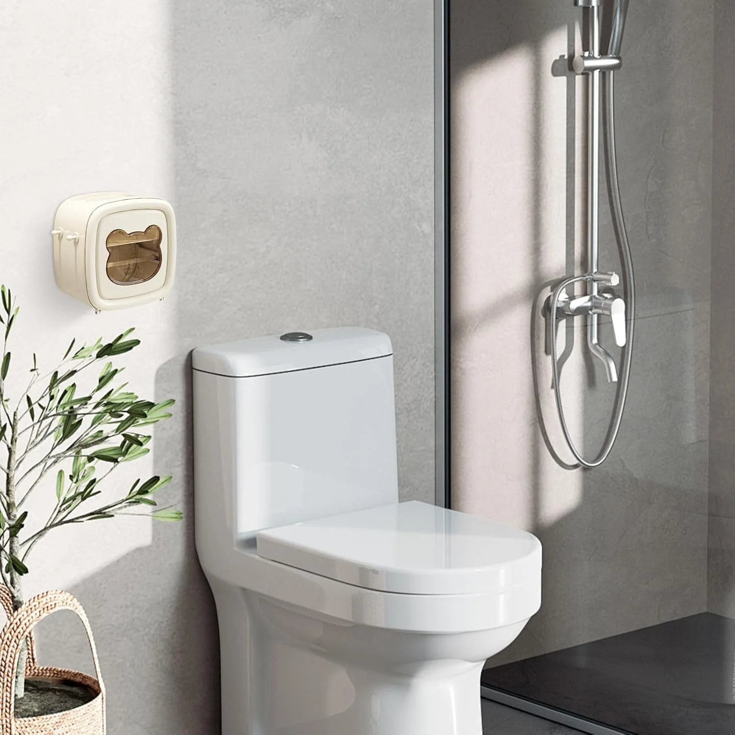 جا دستمال کاغذی دیواری برای حمام - پخش کننده رول دستمال کاغذی برای حمام، سازمان دهنده و نگهدارنده ضد آب خانگی برای آشپزخانه، اتاق نشیمن، سرویس بهداشتی و هتل