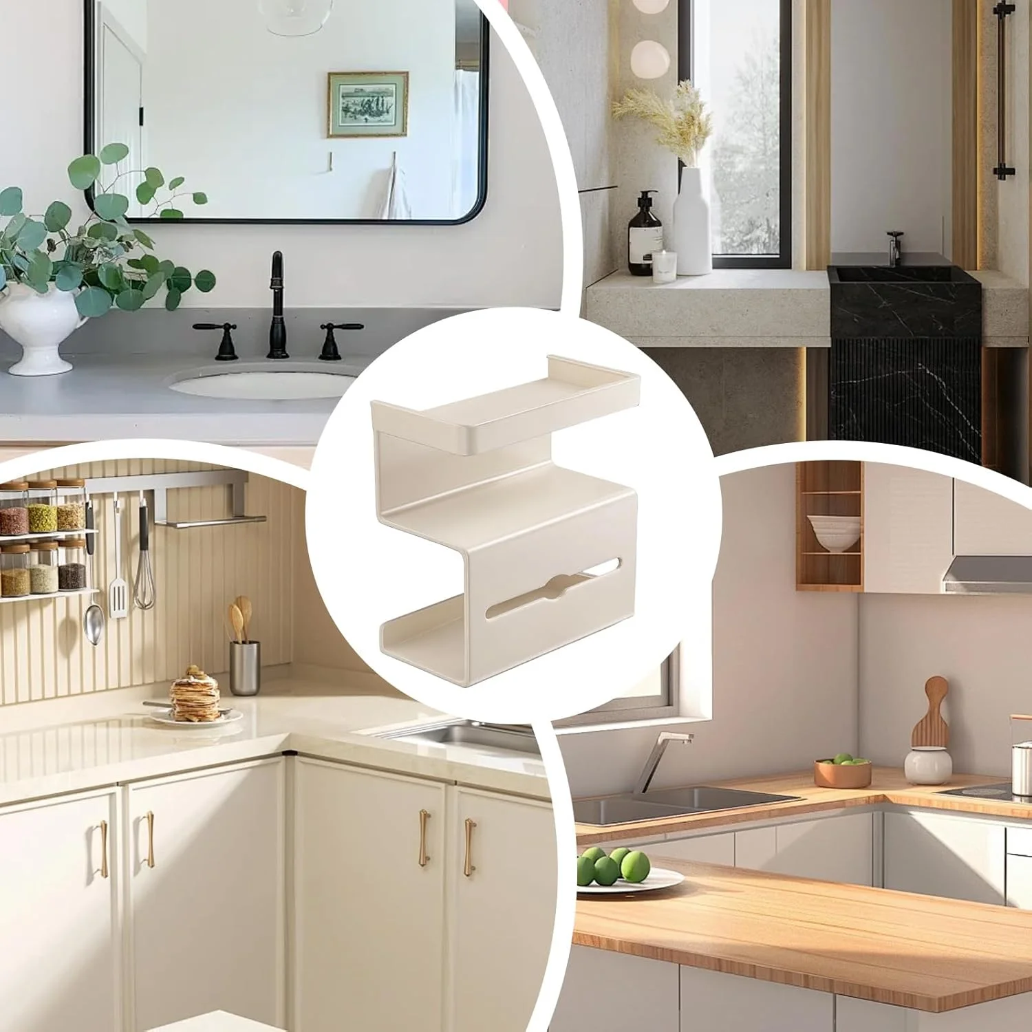 نگهدارنده دستمال توالت با قفسه | بدون نیاز به سوراخکاری، دارای محفظه دستمال مرطوب - طراحی مدرن و کم جا برای سرویس بهداشتی، کاروان، حمام مهمان، آپارتمان و منزل نگهدارنده دستمال توالت با قفسه | بدون نیاز به سوراخکاری، دارای محفظه دستمال مرطوب - طراحی مدرن و کم جا برای سرویس بهداشتی، کاروان، حمام مهمان، آپارتمان و منزل