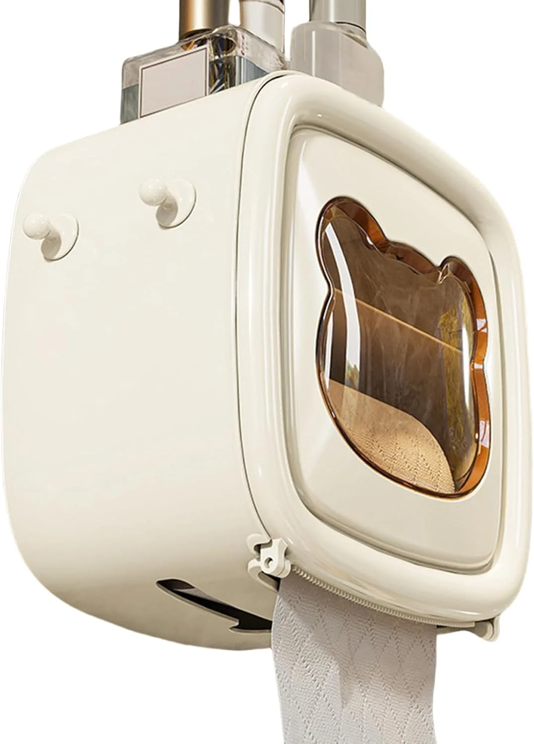 جا دستمال کاغذی رولی با قفسه - نگهدارنده رول دستمال توالت، سازمان دهنده ضد آب خانگی برای آشپزخانه، اتاق نشیمن، سرویس بهداشتی و هتل