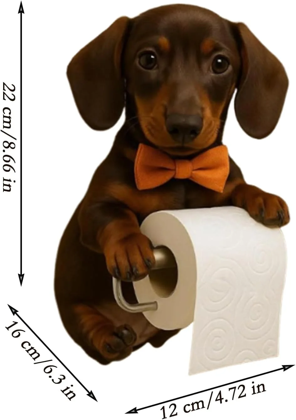 جا دستمال کاغذی توالت - جا دستمال کاغذی دیواری طرح سگ | استند نگهدارنده رول رزینی، دکور زیبا، لوازم تزئینی منزل برای نگهداری و نظم دهی آشپزخانه هتل