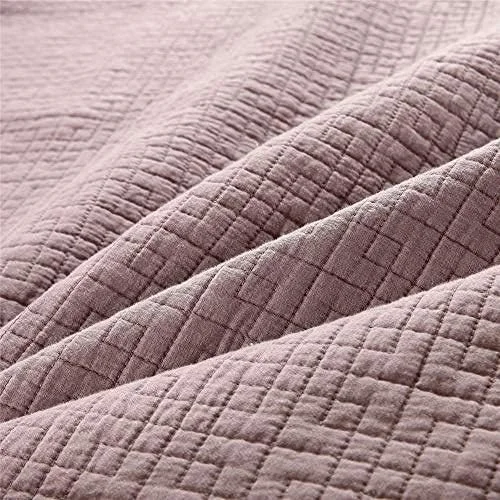 روتختی پنبه‌ای خالص طرح‌دار سه تکه، تزئینی برای اتاق خواب، رو تختی کینگ، لحاف چند منظوره با کیفیت بالا، روکش تخت مناسب تمام فصول، ملحفه تخت ضد لغزش با 2 روبالشتی 50x70 سانتی‌متر، 264x230 سانتی‌متر