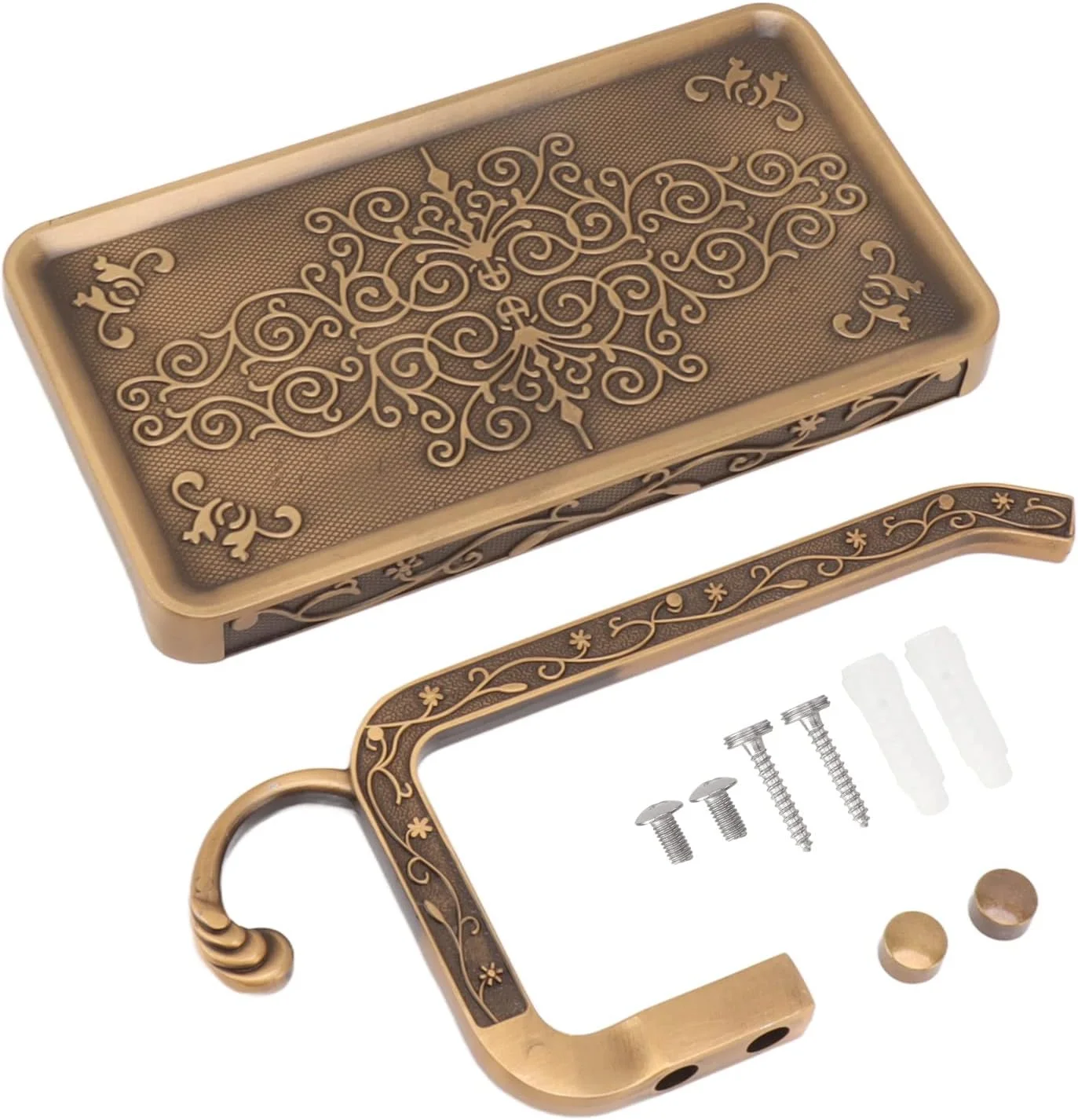 جا کاغذی توالت آلومینیوم فضایی طرح قدیمی مناسب حمام، اتاق نشیمن، اتاق خواب (مدل C)