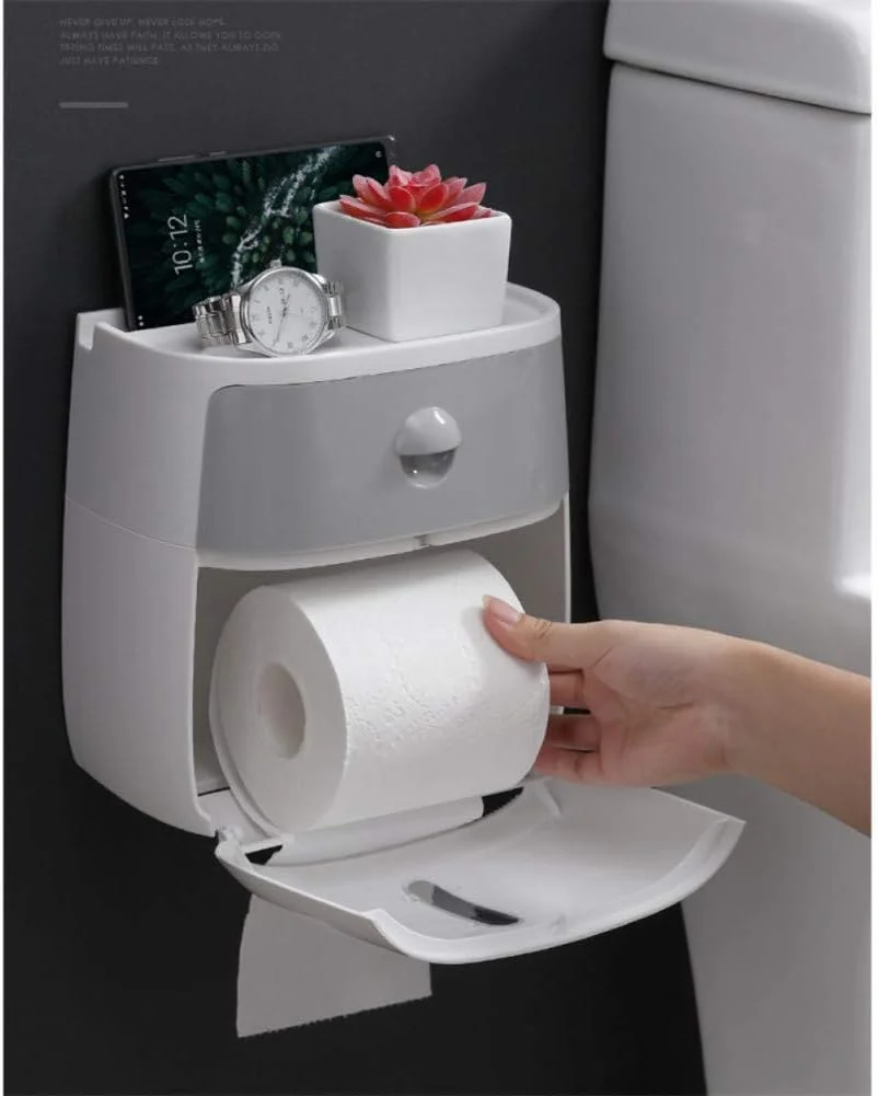 نگهدارنده دستمال توالت TTGLRT، لوازم جانبی حمام، ضد آب، نصب دیواری، قفسه نگهدارنده دستمال توالت، سینی دستمال کاغذی، جعبه نگهداری لوله دستمال کاغذی، جعبه دستمال کاغذی سینی خلاقانه برای خانه