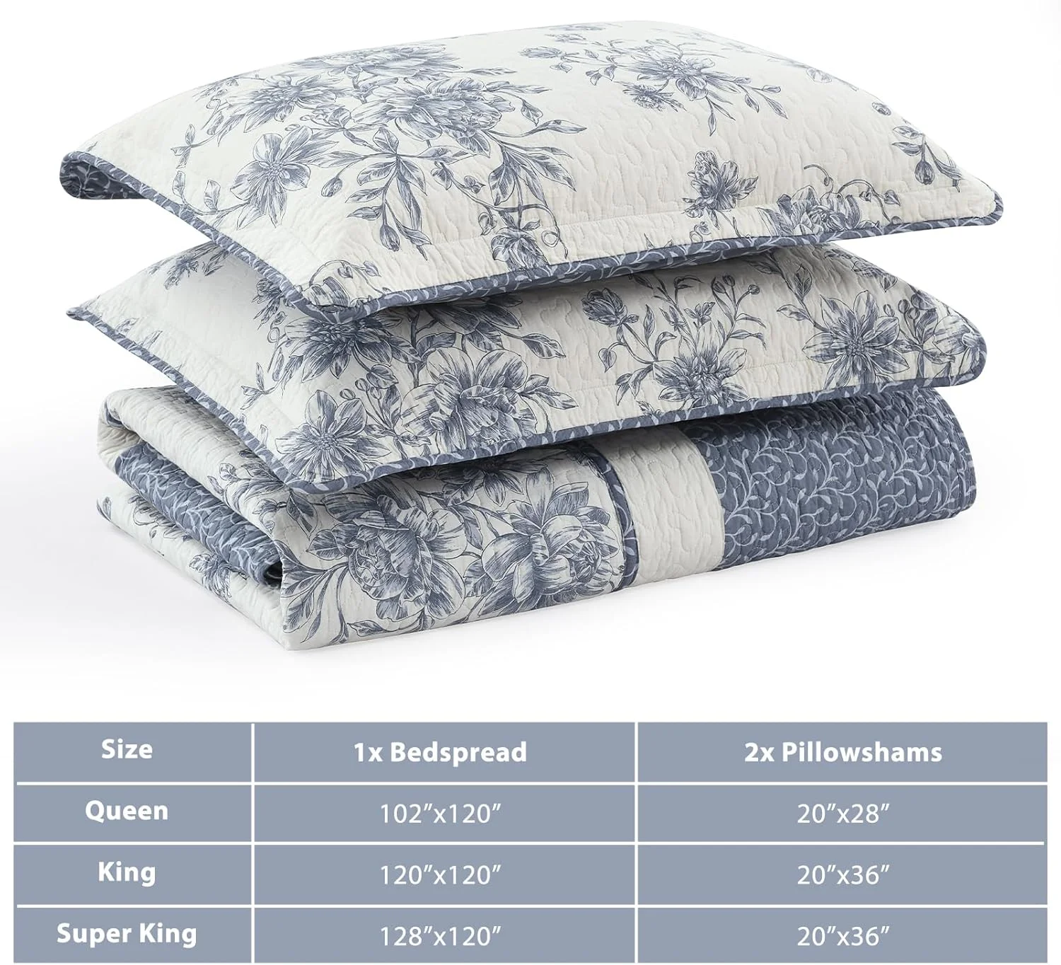 روتختی گلدار سایز بزرگ 260x305 سانتی متر مناسب تخت کوئین، لحاف کوئین سایز بزرگ 100% پنبه با 2 روبالشتی، ست روانداز لحافی سبک وزن طرح باغ، آبی/کرم، 3 تکه روتختی گلدار سایز بزرگ 260x305 سانتی متر مناسب تخت کوئین، لحاف کوئین سایز بزرگ 100% پنبه با 2 روبالشتی، ست روانداز لحافی سبک وزن طرح باغ، آبی/کرم، 3 تکه