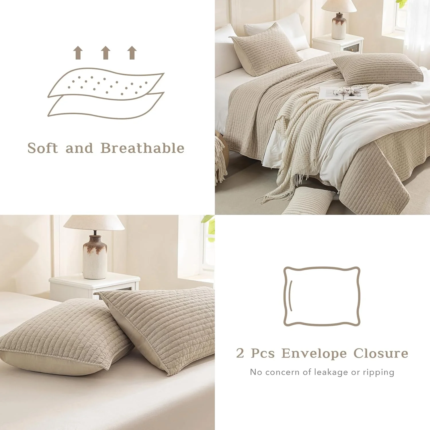 روتختی کینگ سایز بزرگ CozyTide، 3 تکه ست روتختی لحافی کینگ گندمی پنبه ای سنگ شور شده نرم و سبک وزن بسیار بزرگ مناسب خانه های روستایی روتختی کینگ سایز بزرگ CozyTide، 3 تکه ست روتختی لحافی کینگ گندمی پنبه ای سنگ شور شده نرم و سبک وزن بسیار بزرگ مناسب خانه های روستایی