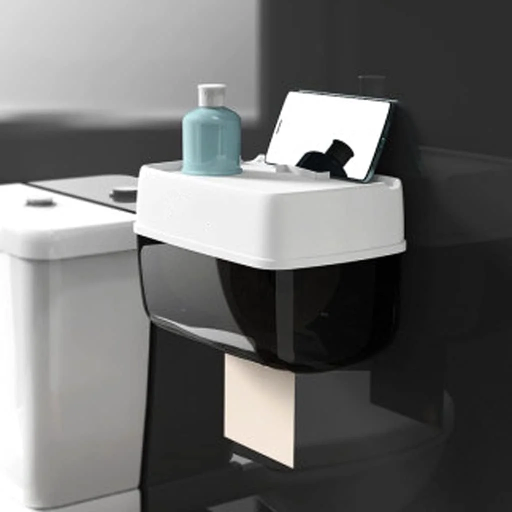 جا دستمال کاغذی دیواری ضد آب با قفسه و محفظه نگهداری