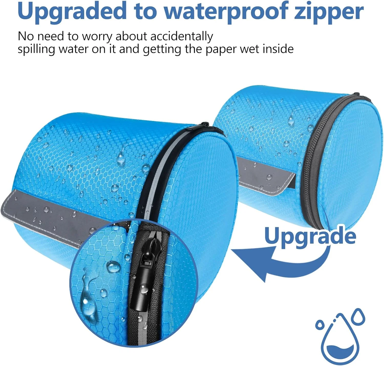 جا دستمال کاغذی آویز، ضد آب، کیف نگهداری دستمال رولی تاشو و قابل حمل با بند قابل تنظیم برای دیوار، ماشین، کمپینگ، چادر، خانه، دفتر - طرح لانه زنبوری آبی