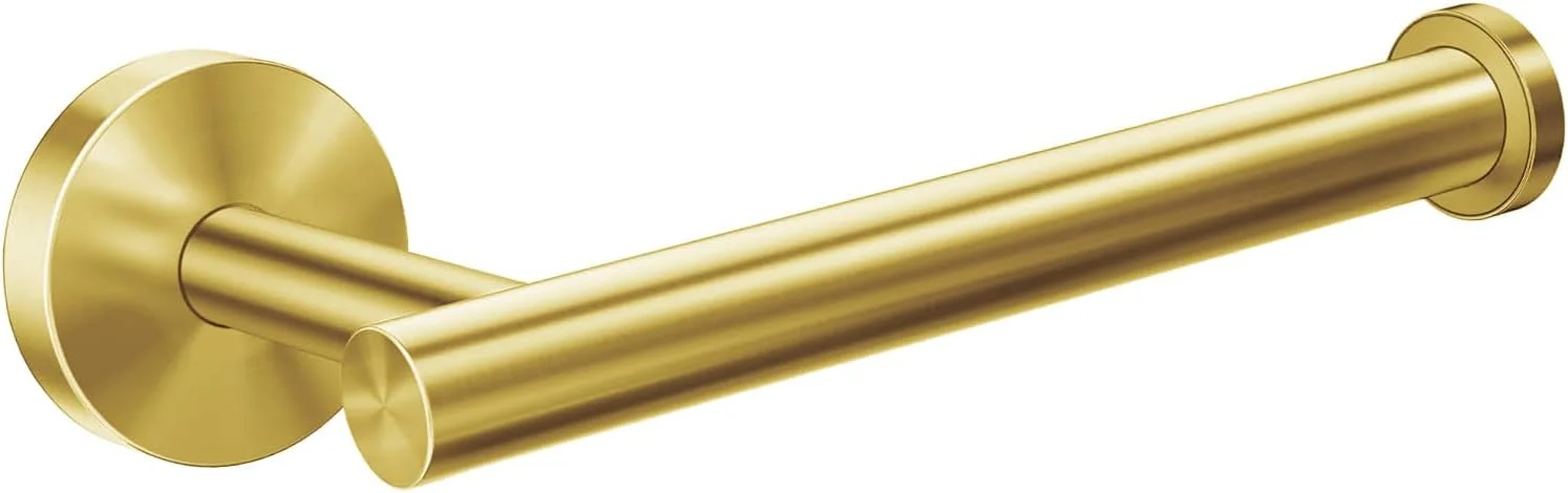 جا دستمال کاغذی توالت WOOPHEN استیل ضد زنگ SUS304، جا رولی دستمال کاغذی گرد مدرن، نصب دیواری، پخش کننده رول دستمال کاغذی توالت 6 اینچی برای حمام، آشپزخانه، سرویس بهداشتی (طلایی)