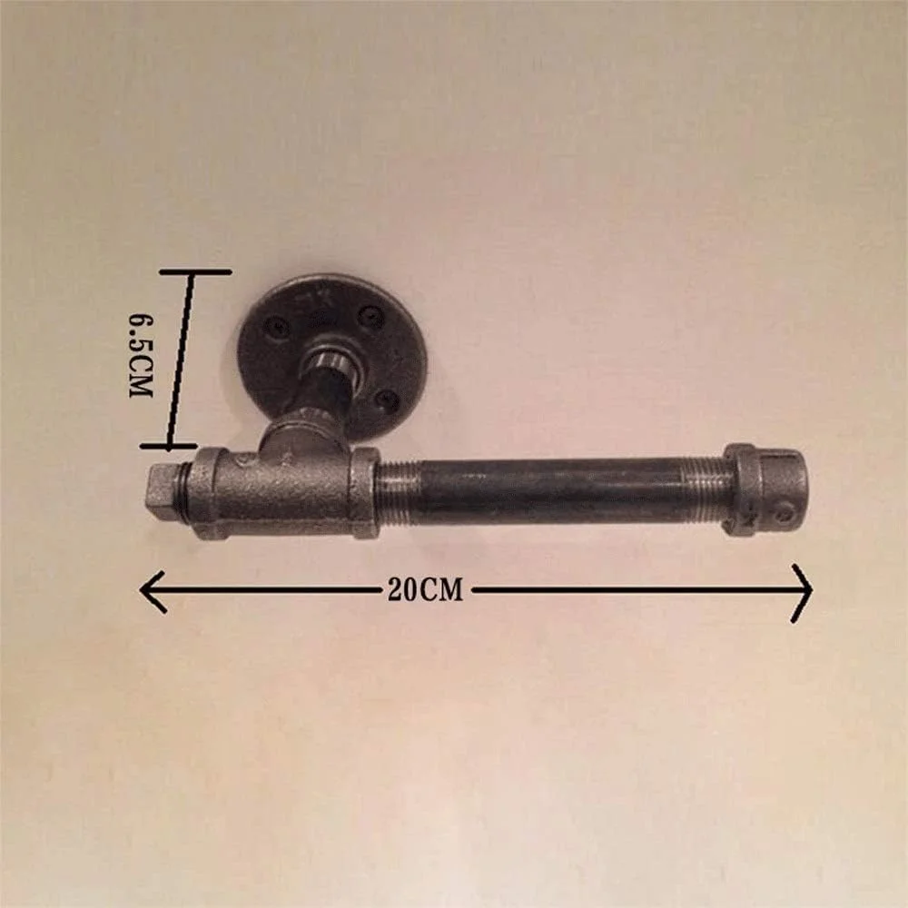 جا دستمال کاغذی توالت - جا دستمال کاغذی به سبک قدیمی، جا حوله ای لوله آهنی صنعتی با سخت افزار برای حمام