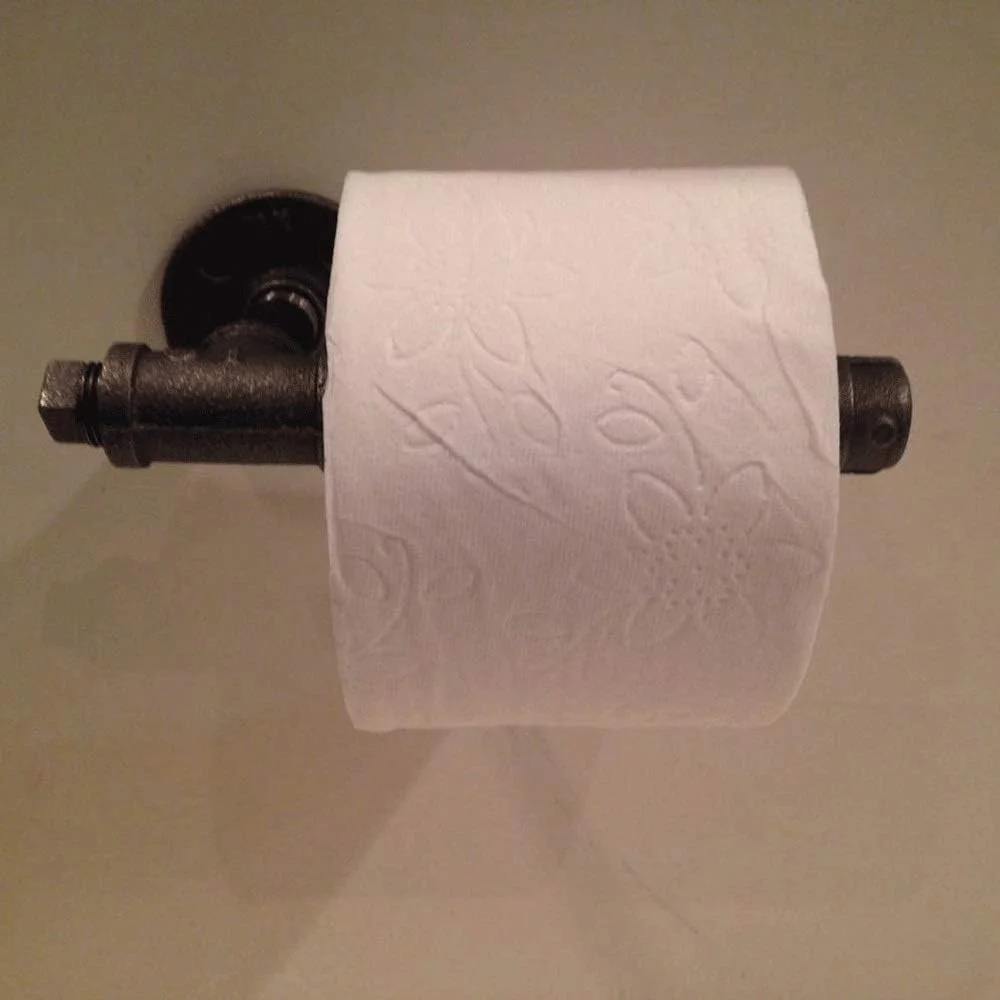 جا دستمال کاغذی توالت - جا دستمال کاغذی به سبک قدیمی، جا حوله ای لوله آهنی صنعتی با سخت افزار برای حمام