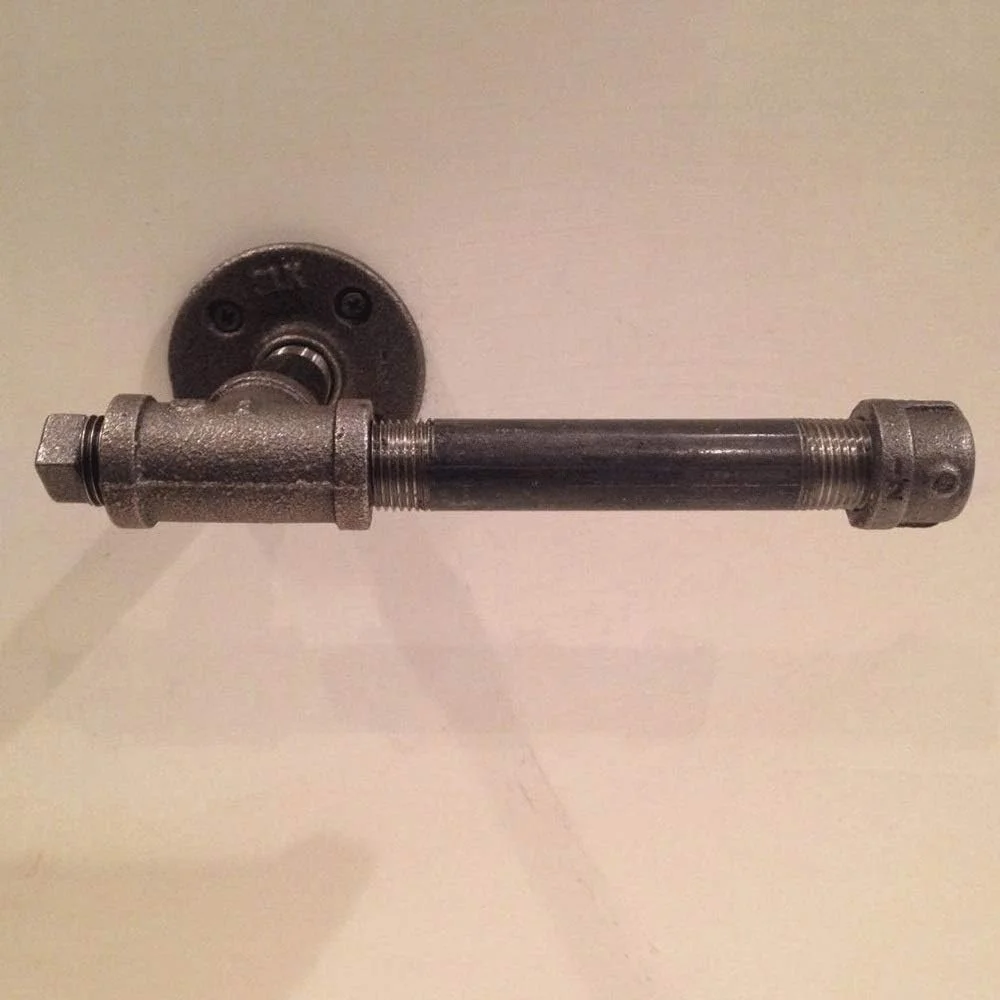 جا دستمال کاغذی توالت - جا دستمال کاغذی به سبک قدیمی، جا حوله ای لوله آهنی صنعتی با سخت افزار برای حمام