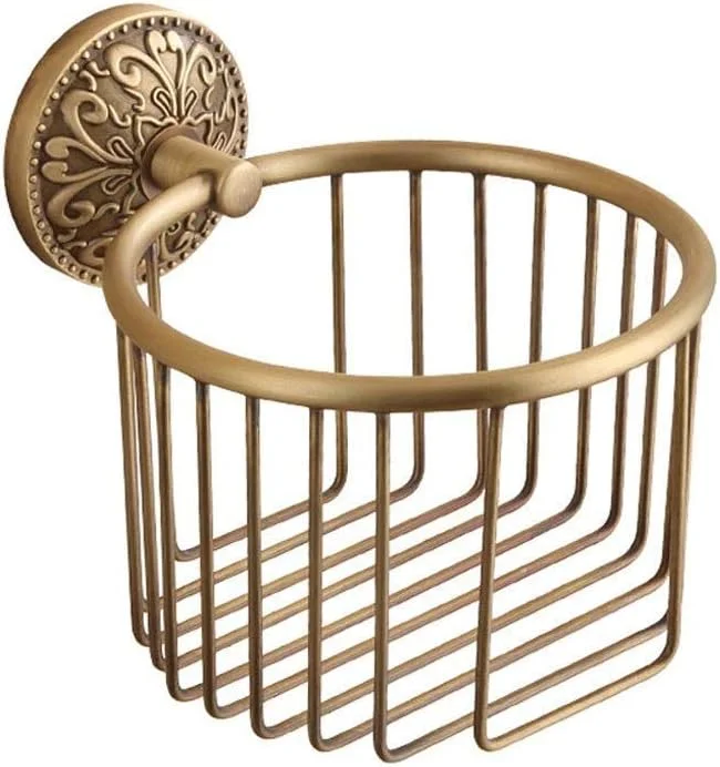 جا دستمال کاغذی توالت - جا دستمال کاغذی سبد حمام، قفسه دستمال کاغذی دیواری برنجی