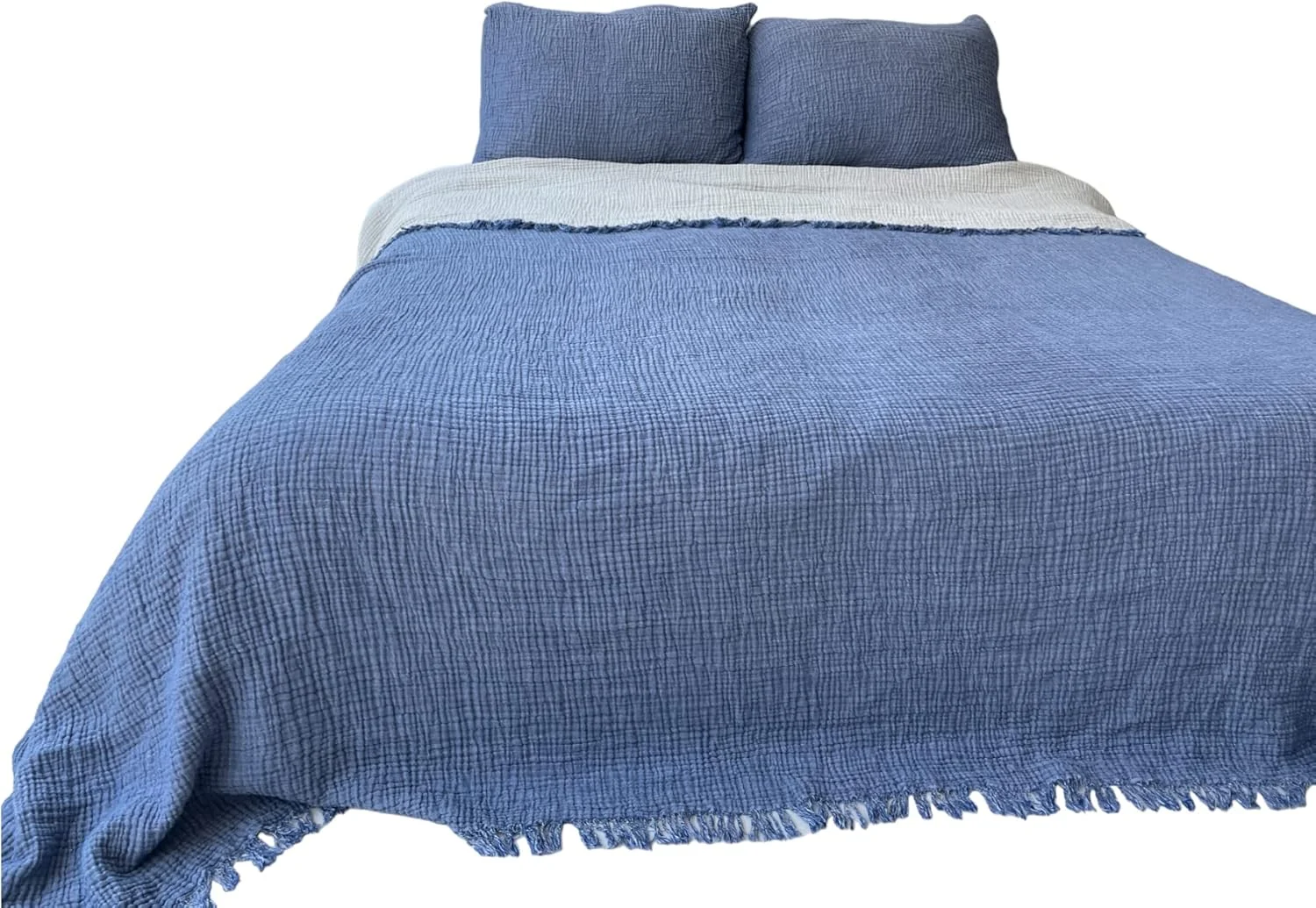 پتو ململ پنبهای ۱۰۰٪ دکادرون، رو تختی ۴ لایه، روکش تخت ململ پنبهای نرم، رو تختی دو رو، آبی نیلی (دو روبالشتی 50x75) پتو ململ پنبهای ۱۰۰٪ دکادرون، رو تختی ۴ لایه، روکش تخت ململ پنبهای نرم، رو تختی دو رو، آبی نیلی (دو روبالشتی 50x75)