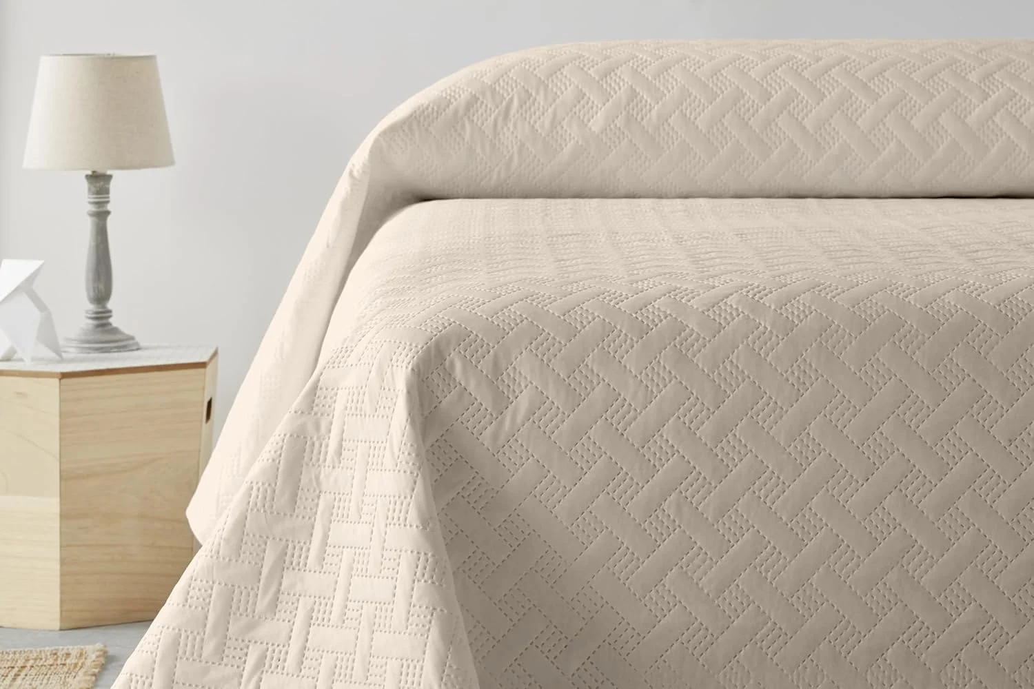 دگریز هوم - LISO - رو تختی مناسب تخت 150 سانتی‌متری - رو تختی بوتی - بهاره و تابستانه - 250 در 260 سانتی‌متر - بژ