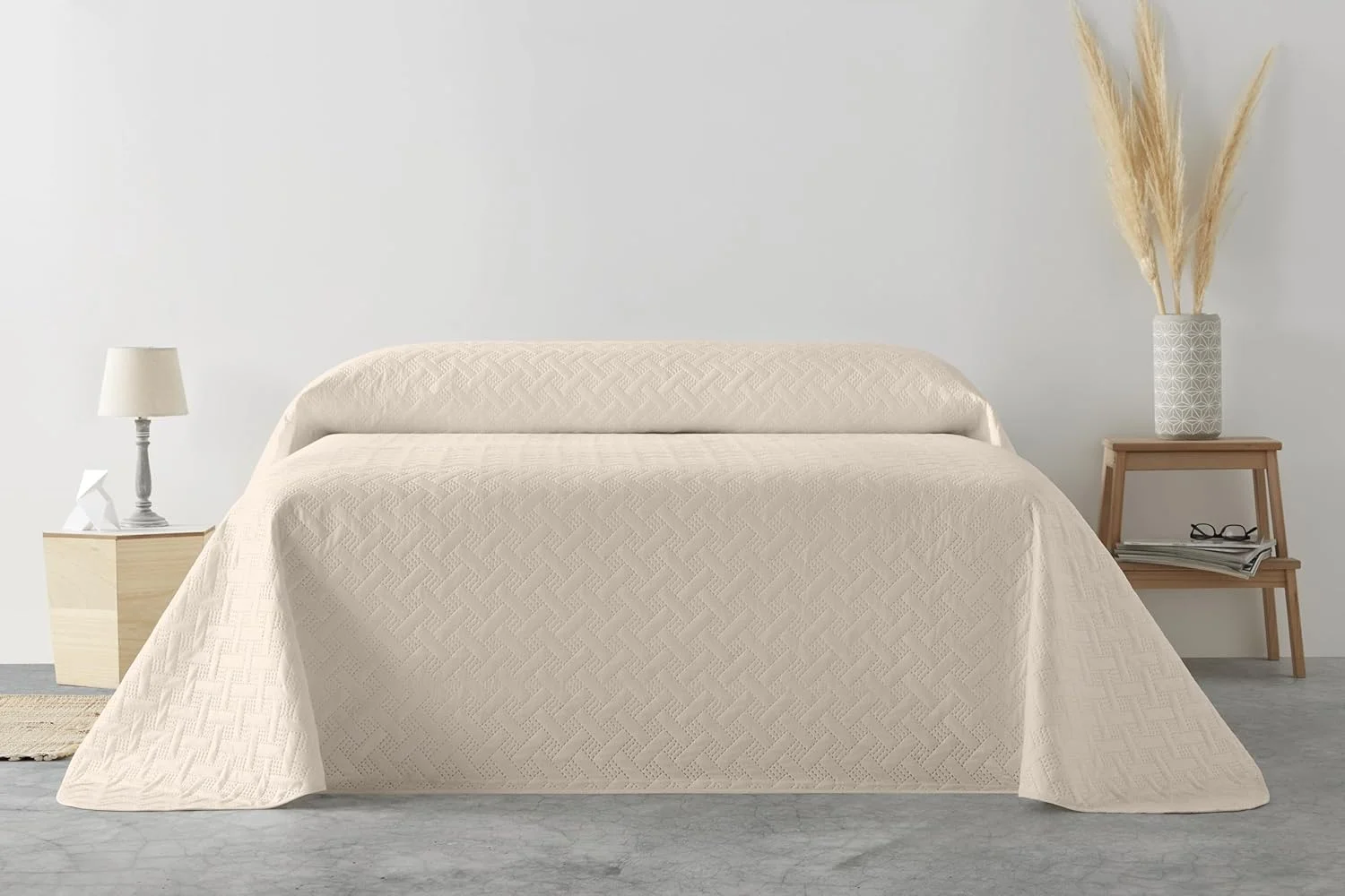 دگریز هوم - LISO - رو تختی مناسب تخت 150 سانتی‌متری - رو تختی بوتی - بهاره و تابستانه - 250 در 260 سانتی‌متر - بژ