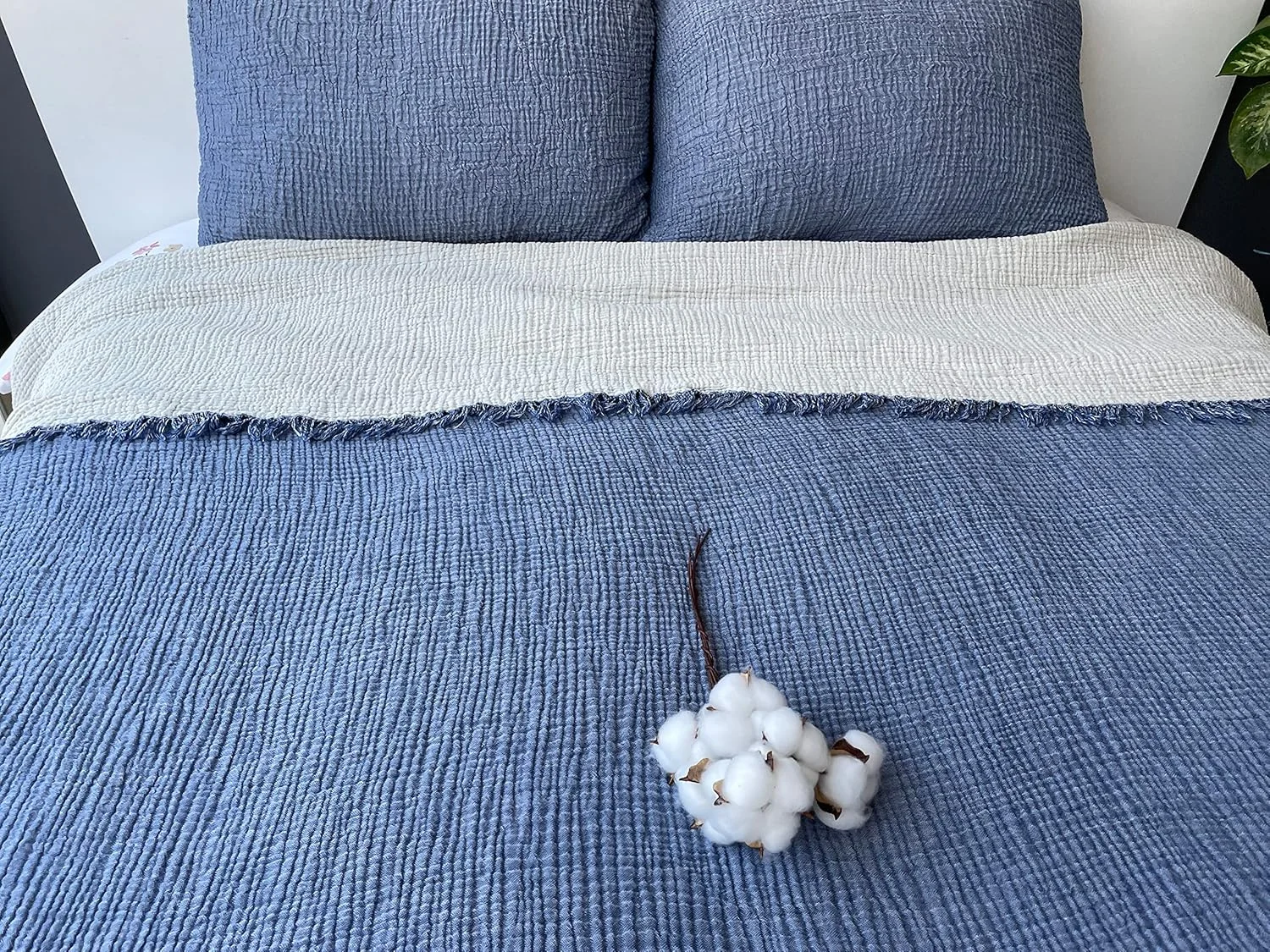 پتو ململ پنبهای ۱۰۰٪ دکادرون، رو تختی ۴ لایه، روکش تخت ململ پنبهای نرم، رو تختی دو رو، آبی نیلی (دو روبالشتی 50x75) پتو ململ پنبهای ۱۰۰٪ دکادرون، رو تختی ۴ لایه، روکش تخت ململ پنبهای نرم، رو تختی دو رو، آبی نیلی (دو روبالشتی 50x75)