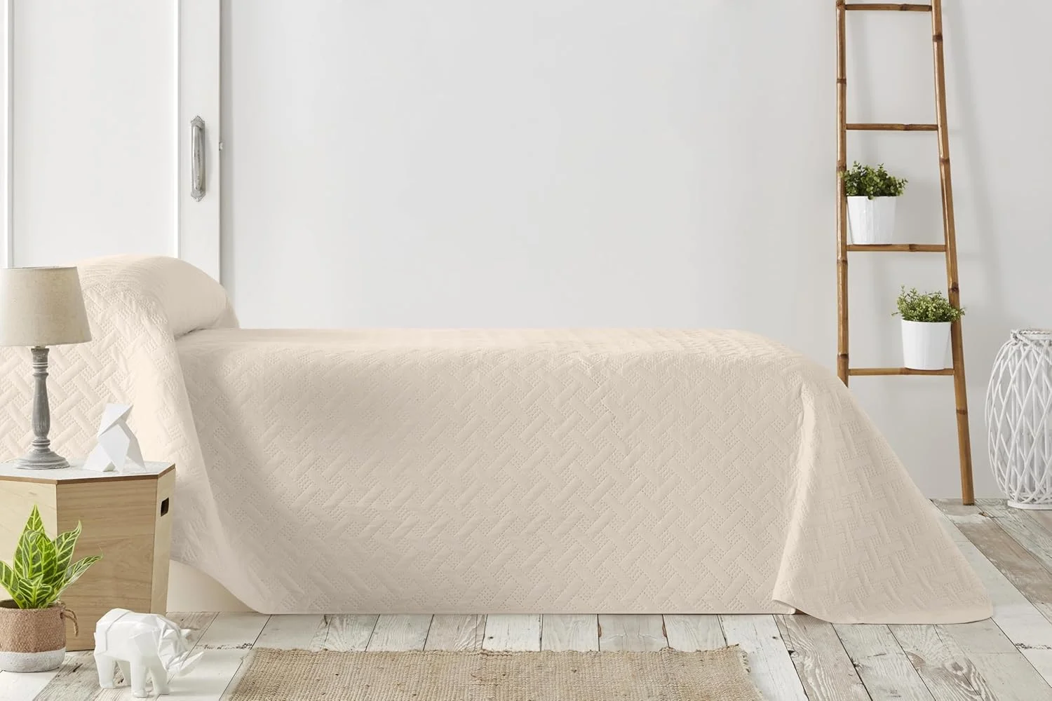 دگریز هوم - LISO - رو تختی مناسب تخت 150 سانتی‌متری - رو تختی بوتی - بهاره و تابستانه - 250 در 260 سانتی‌متر - بژ