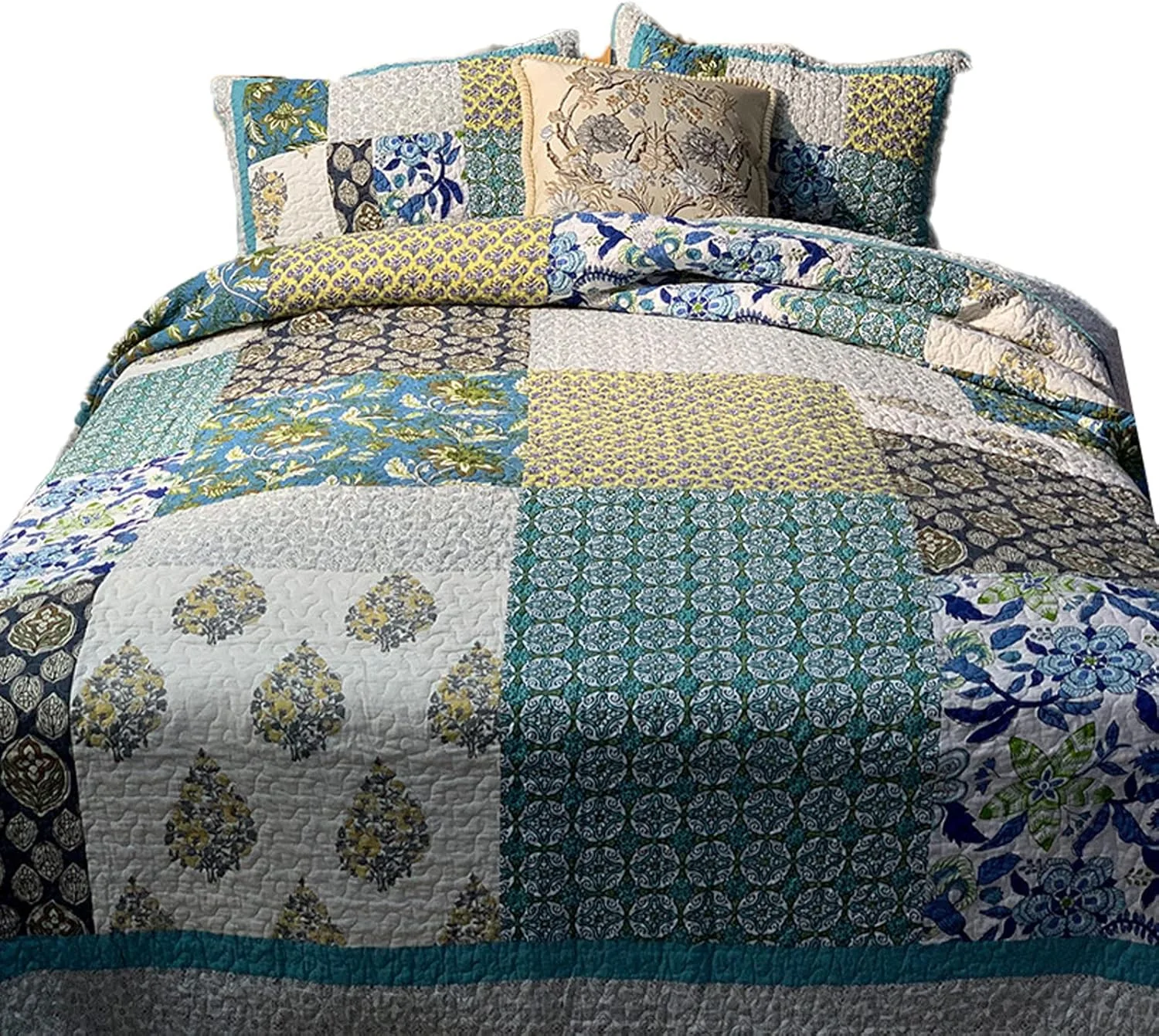 روتختی گارکان، سایز 260x270 سانتی متر، مناسب تخت کینگ سایز، روتختی پنبه ای، 3 تکه (1 روتختی و 2 روبالشی) (3 260x270cm)