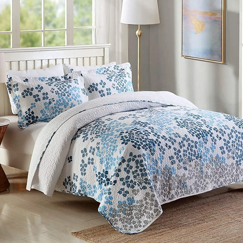 روتختی پنبهای طرح گل گارکان، لحاف نرم و تنفسی، ست لحاف 3 تکه با 2 روبالشتی روتختی پنبهای طرح گل گارکان، لحاف نرم و تنفسی، ست لحاف 3 تکه با 2 روبالشتی