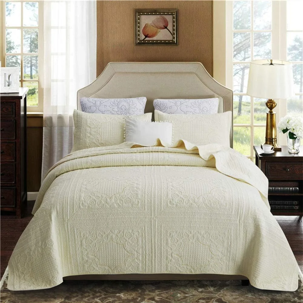 روتختی پنبهای طرحدار گارکان، سایز کینگ، سبک و گرم، لحاف برجسته، روانداز تخت، رو تختی، ست روتختی 3 تکه شامل روتختی و 2 روبالشی، AA-230X250CM روتختی پنبهای طرحدار گارکان، سایز کینگ، سبک و گرم، لحاف برجسته، روانداز تخت، رو تختی، ست روتختی 3 تکه شامل روتختی و 2 روبالشی، AA-230X250CM