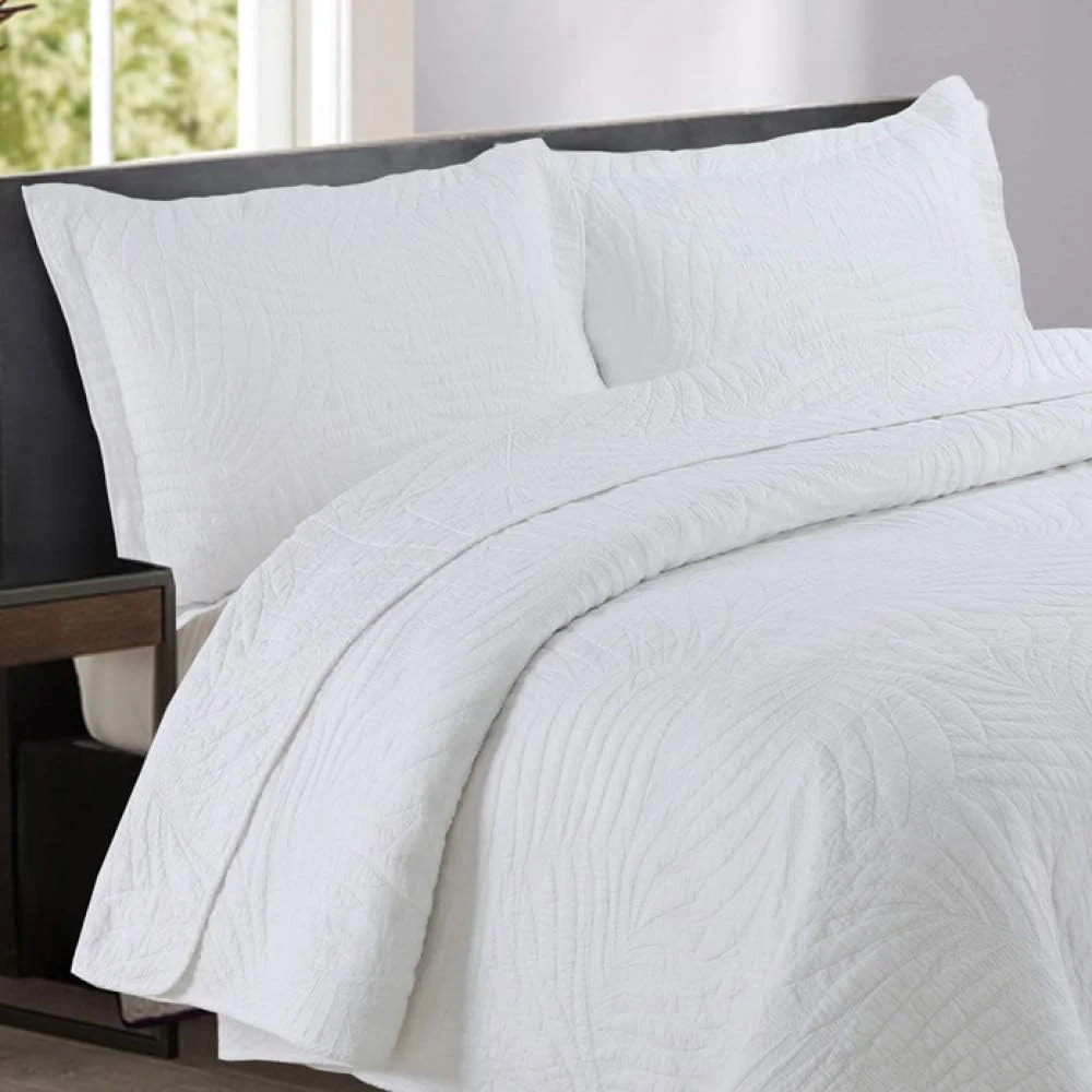 ست روتختی پنبه‌ای طرح‌دار GaRcan سایز کینگ، سبک و گرم، لحاف طرح برجسته، رو تختی، ست ملحفه 3 تکه شامل روتختی و 2 روبالشی، AA-230X250CM