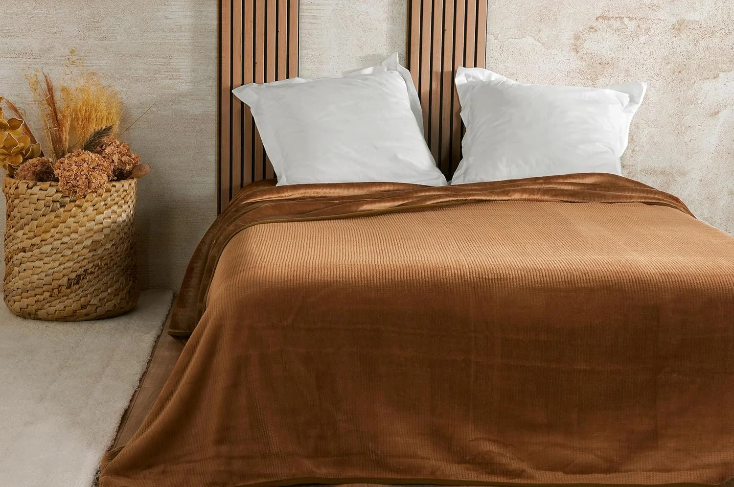 روتختی مخمل وافلی قهوه ای لیندر 240 در 260 سانتی متر