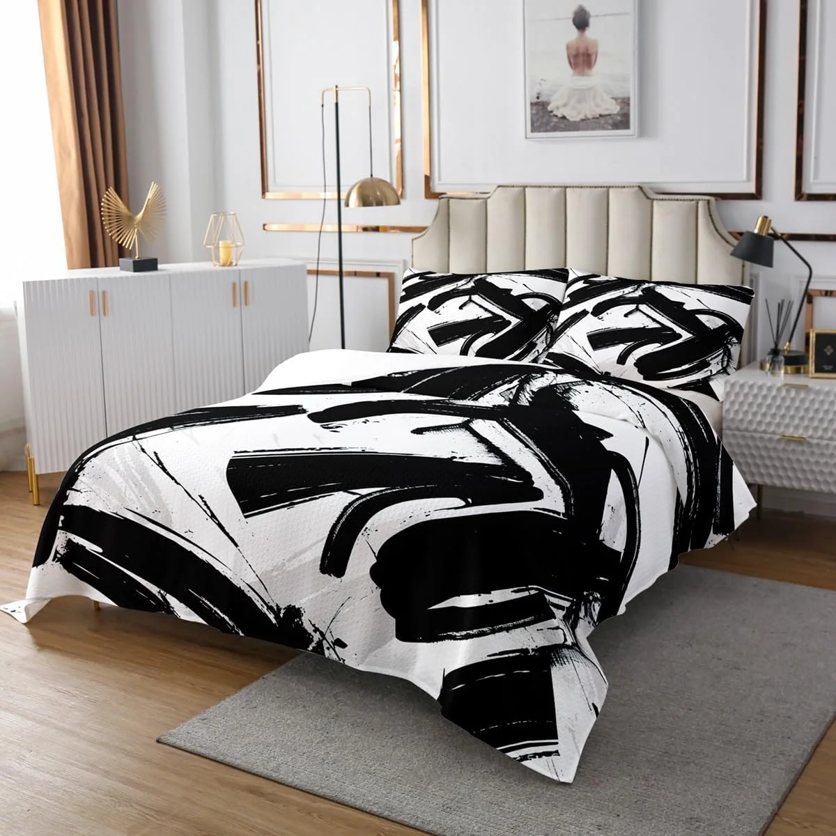 روتختی سیاه و سفید بچگانه لوسیزد، طرح هندسی، مناسب اتاق پسران و دختران، طرح راهراه جوهری، روتختی مدرن، لحاف تزئینی اتاق، ابعاد 220x240 سانتیمتر روتختی سیاه و سفید بچگانه لوسیزد، طرح هندسی، مناسب اتاق پسران و دختران، طرح راهراه جوهری، روتختی مدرن، لحاف تزئینی اتاق، ابعاد 220x240 سانتیمتر