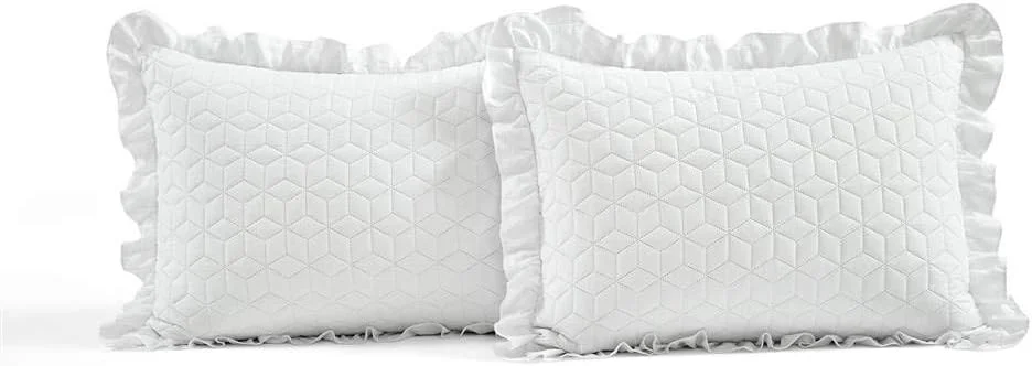 روتختی سه تکه چین دار فرانسوی لاش دکور، طرح هندسی (کینگ، سفید)