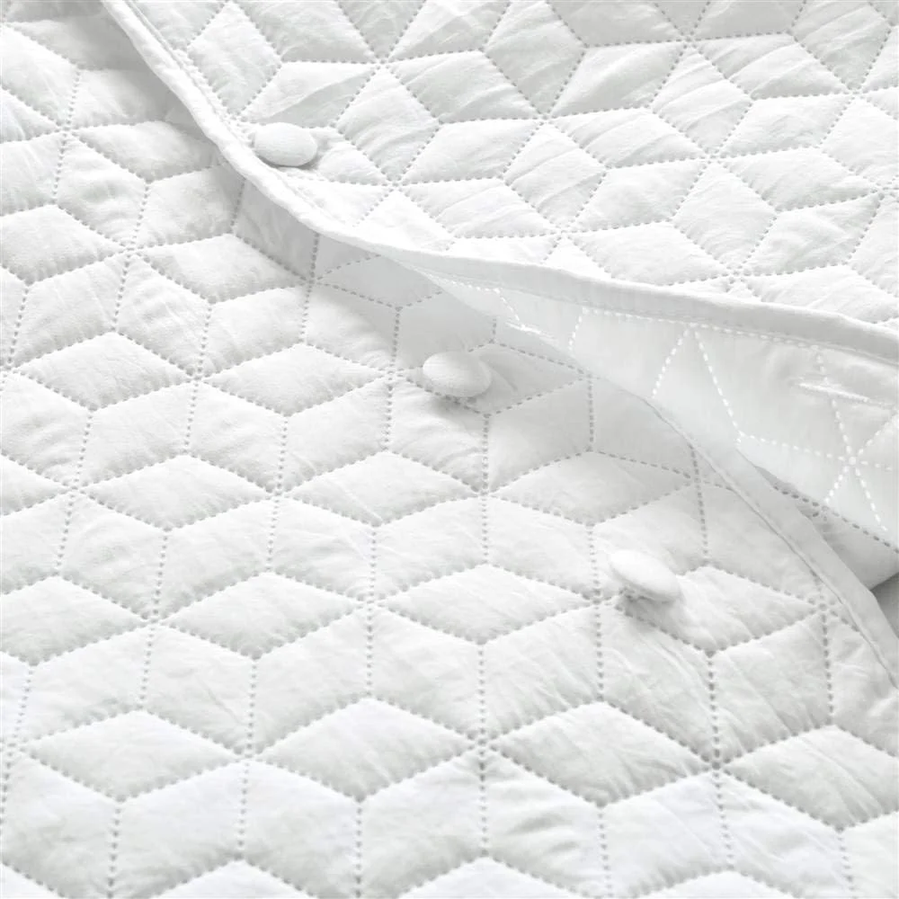 روتختی سه تکه چین دار فرانسوی لاش دکور، طرح هندسی (کینگ، سفید)