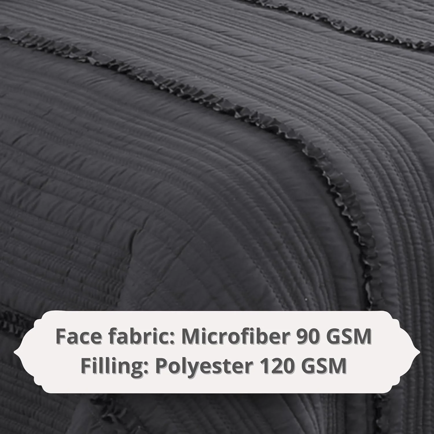 رو تختی آیوال، رو انداز تخت، روبالشتی ساده و طرح دار، سایز: 220/240 + 2 عدد 50/70، جنس: 100% پنبه، آیوال خاکستری تیره