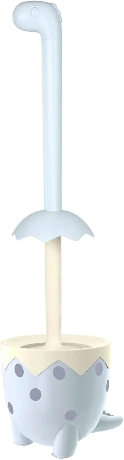 برس توالت طرح دایناسور با نگهدارنده - ابزار تمیز کننده توالت بامزه و جمع و جور با TPR نرم، طراحی ایستاده برای فضاهای کوچک، ایده آل برای دکوراسیون حمام خانه و کودکان