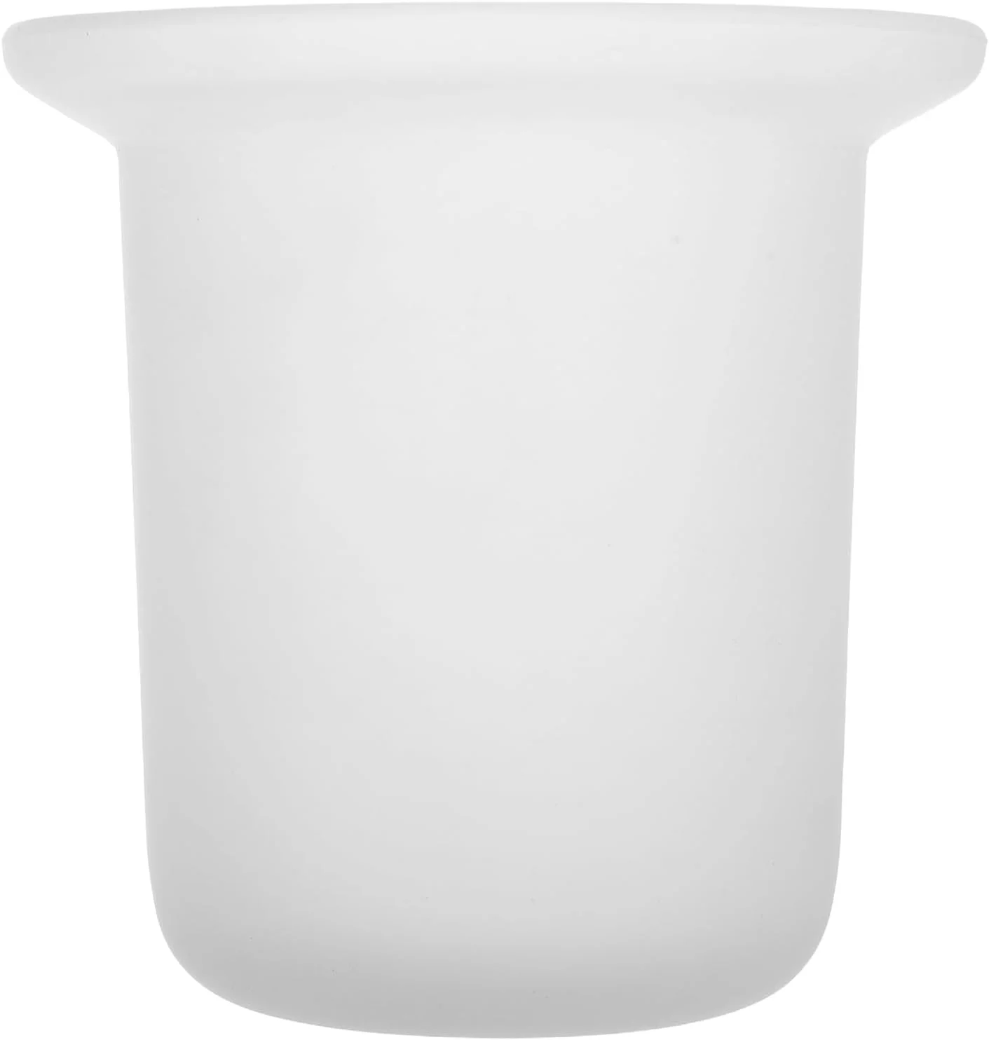 جا مسواکی شیشه ای مات DOITOOL، جا برس توالت دیواری، لوازم جانبی حمام صرفه جویی در فضا، 4.44 x 4.44 x 4.29 اینچ، سفید