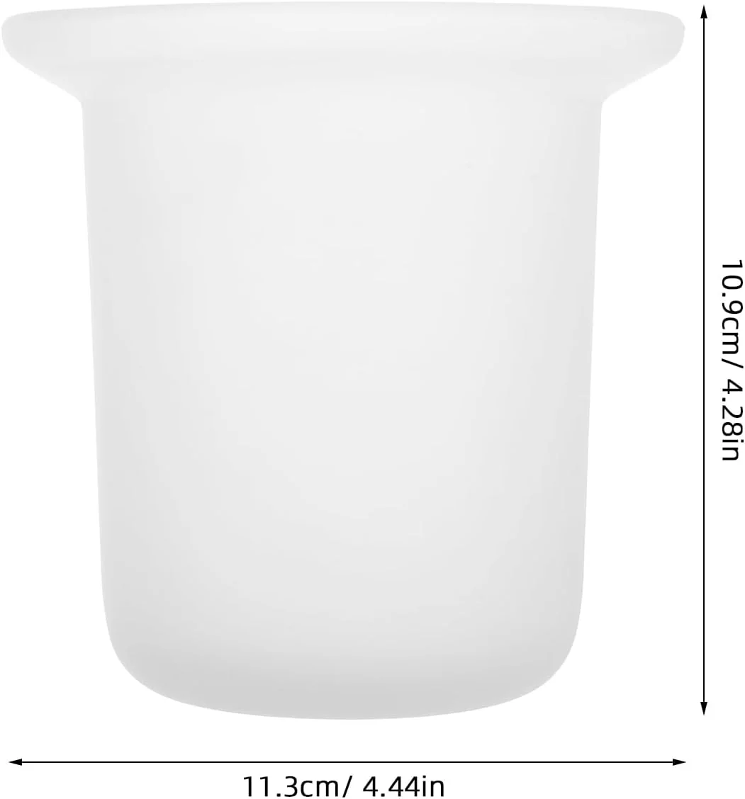 جا مسواکی شیشه ای مات DOITOOL، جا برس توالت دیواری، لوازم جانبی حمام صرفه جویی در فضا، 4.44 x 4.44 x 4.29 اینچ، سفید