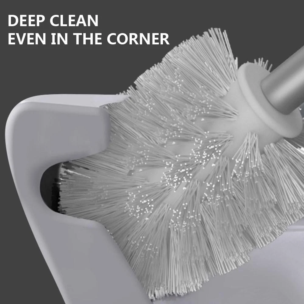 برس توالت آلومینیومی و ست نگهدارنده برای حمام، موهای بادوام برای تمیز کردن حمام، اندازه جمع و جور برای نگهداری و سازماندهی، برس تمیز کننده توالت قابل نصب روی دیوار و ایستاده