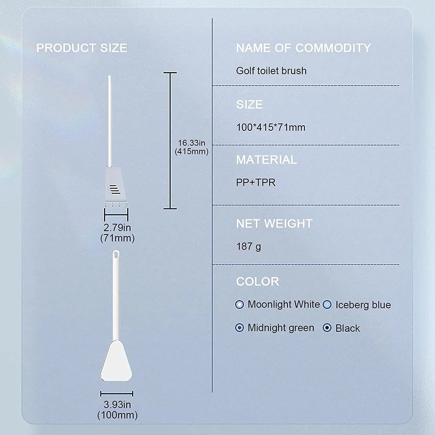 برس توالت و جا برسی KASTWAVE، برس کاسه توالت سیلیکونی با دسته بلند ضد لغزش، برس توالت با سر برس گلفی، برس تمیز کننده توالت با قابلیت نصب دیواری و خشک شدن سریع