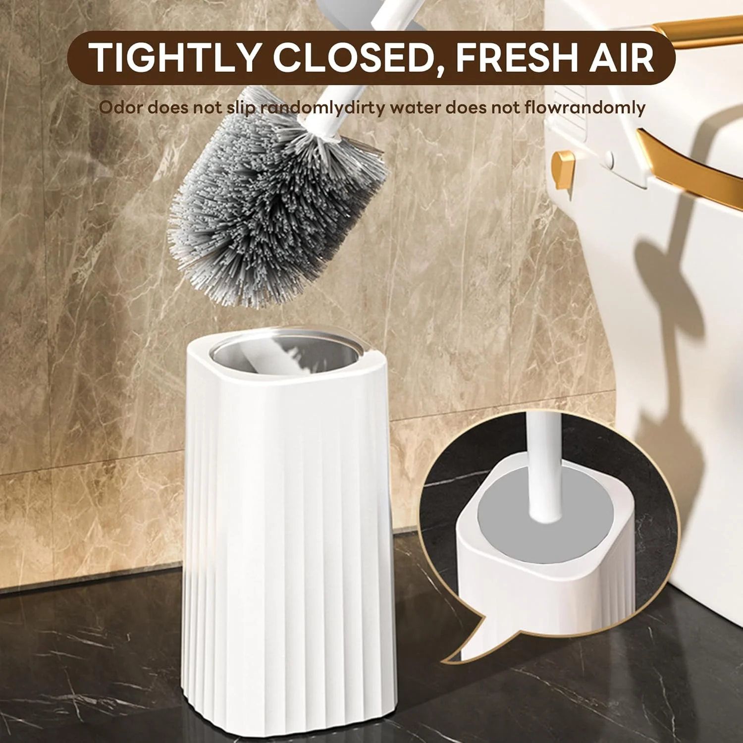 ست برس توالت و جا برسی، دسته پلاستیکی سبک، صرفه جویی در فضا برای نگهداری، تمیز کردن عمیق، ضد چکه، مونتاژ آسان، برس نایلونی (2 عدد، سفید) ست برس توالت و جا برسی، دسته پلاستیکی سبک، صرفه جویی در فضا برای نگهداری، تمیز کردن عمیق، ضد چکه، مونتاژ آسان، برس نایلونی (2 عدد، سفید)