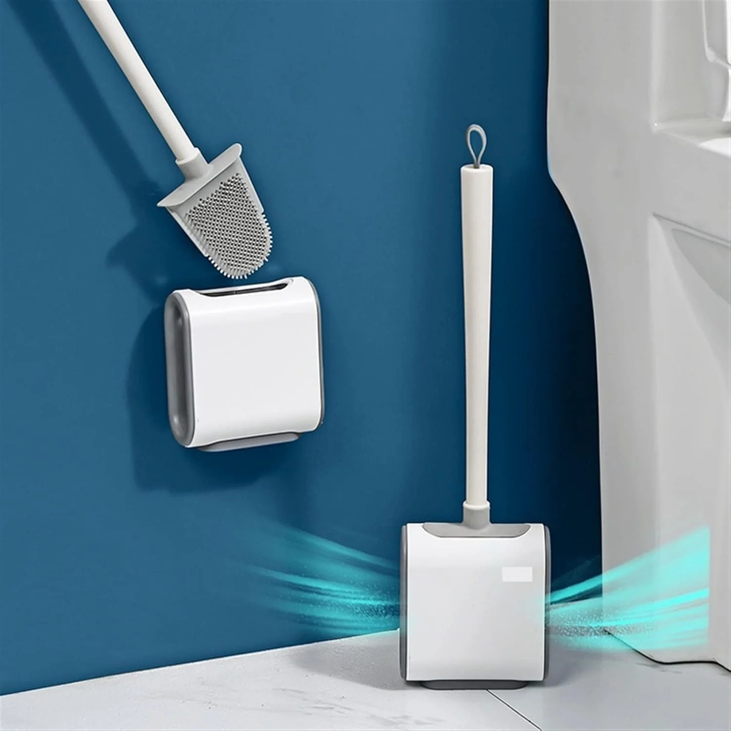 برس توالت فرنگی سیلیکونی به همراه جا برسی، ست لوازم جانبی سرویس بهداشتی منزل، قابل نصب روی دیوار، ابزار نظافت دسته بلند برس توالت فرنگی سیلیکونی به همراه جا برسی، ست لوازم جانبی سرویس بهداشتی منزل، قابل نصب روی دیوار، ابزار نظافت دسته بلند
