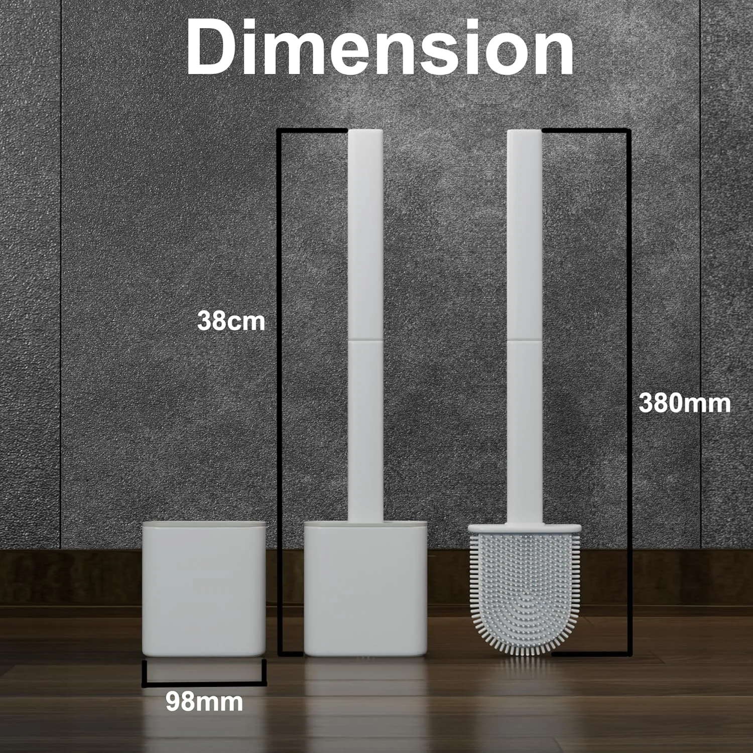 برس توالت سیلیکونی و جا برسی - بسته 2 عددی دسته بلند ضد لغزش، موهای انعطاف پذیر برای تمیز کردن آسان - پایه مدرن بدون چکه، ست برس توالت بادوام سفید با جا برسی