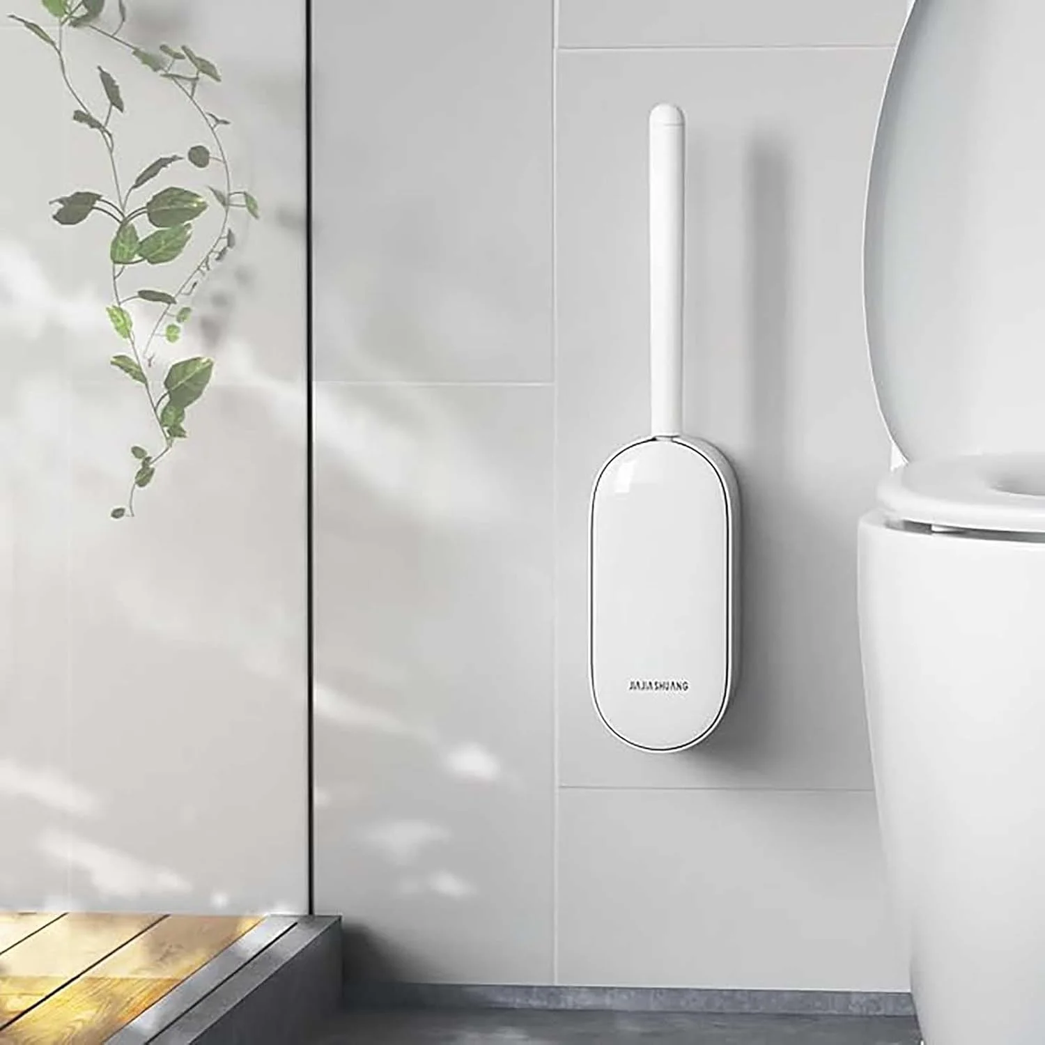 برس توالت و نشیمنگاه Tazweeq، ست برس توالت، طراحی ارگونومیک، جمع و جور و بادوام، برای تمیز کردن نقاط دور از دسترس، سفید