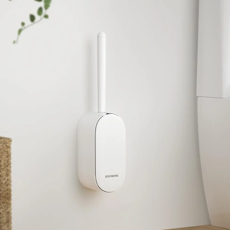 برس توالت و نشیمنگاه Tazweeq، ست برس توالت، طراحی ارگونومیک، جمع و جور و بادوام، برای تمیز کردن نقاط دور از دسترس، سفید