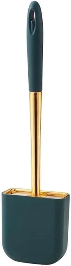 برس توالت دیواری، برس توالت سیلیکونی به همراه جا برس، مناسب برای لوازم جانبی حمام (سبز)