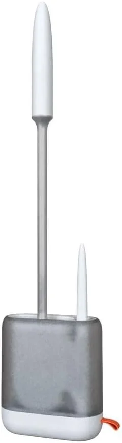 برس توالت، ابزار نظافت منزل، برس توالت دسته بلند دیواری، همراه با پایه تخلیه (سفید)