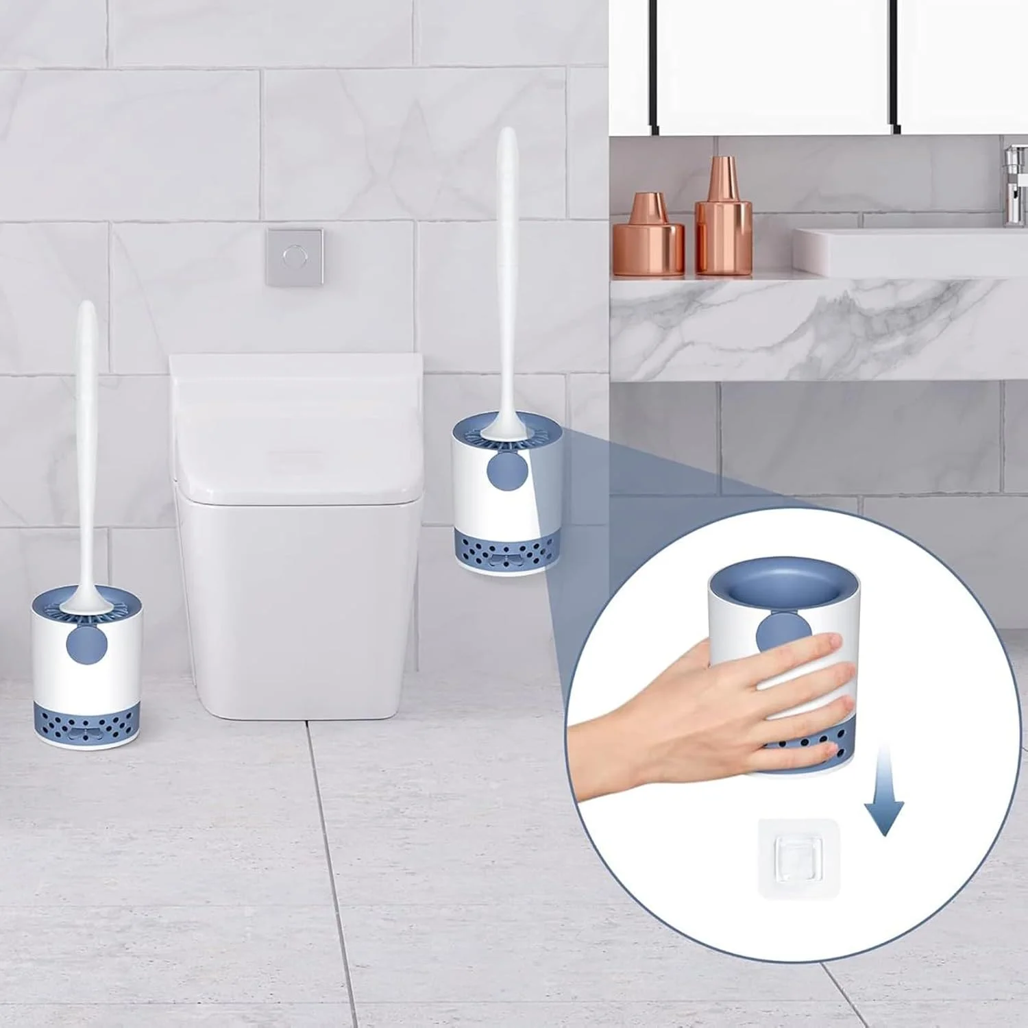 برس و جا برسی توالت، ست جا برسی توالت حمام - لوازم تمیز کننده، نصب دیواری برای خانه، خوابگاه، رستوران، اداره، آپارتمان، لوازم ضروری برای تمیز کردن