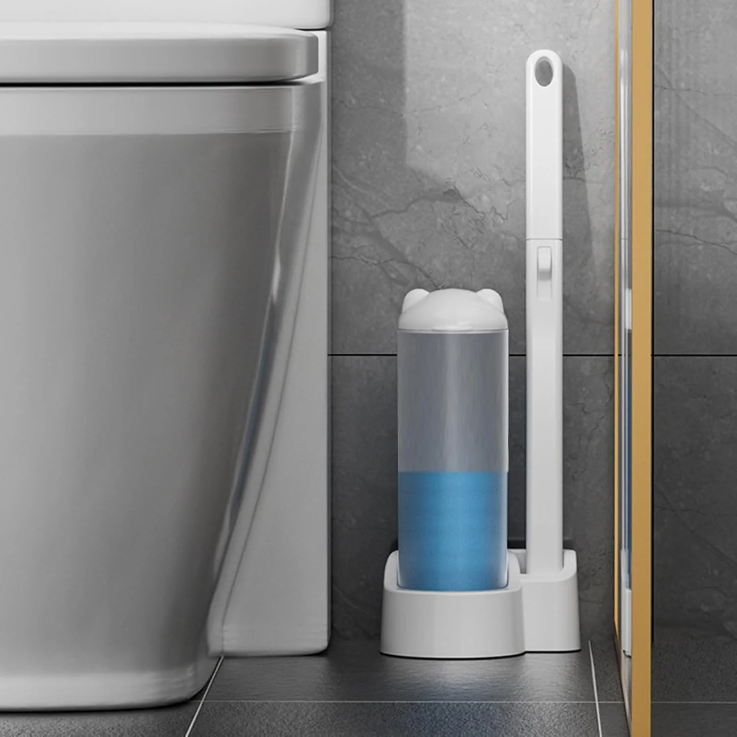 ست برس و جا برسی توالت | برس تمیز کننده توالت - برس تمیز کننده قوی برای مصارف خانگی، حمام، گاراژ، دوش، سینک، کف و وان