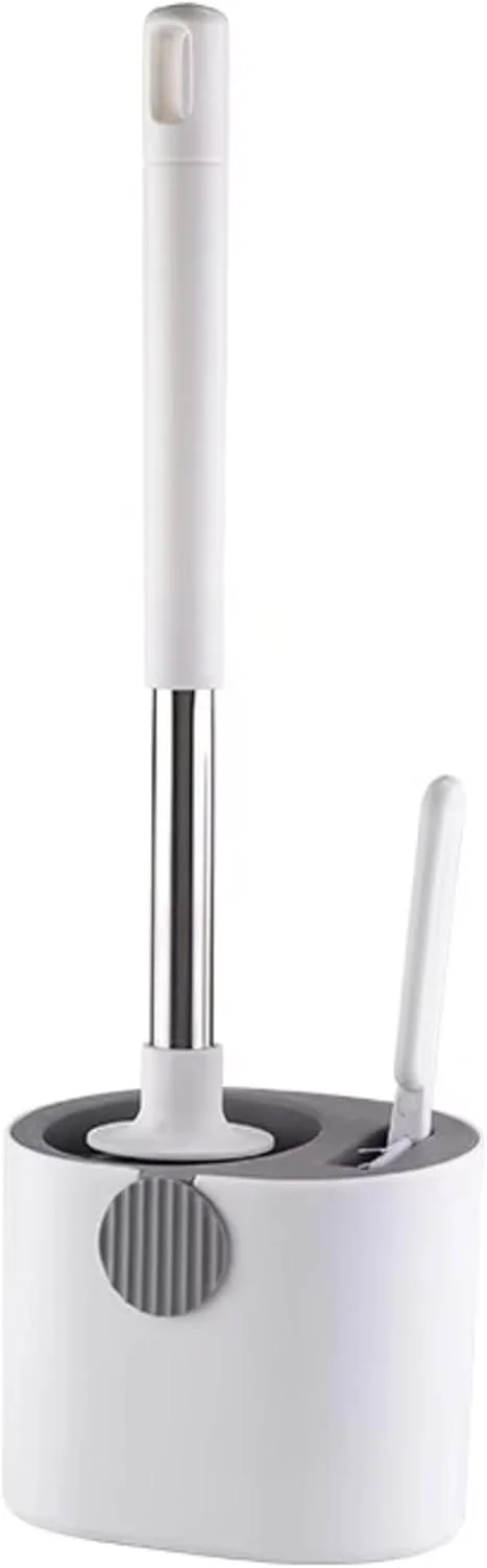 برس توالت با نگهدارنده - نگهداری آسان با دسته راحت - طراحی گرد جمع و جور - مناسب برای استفاده در خانه و محل کار