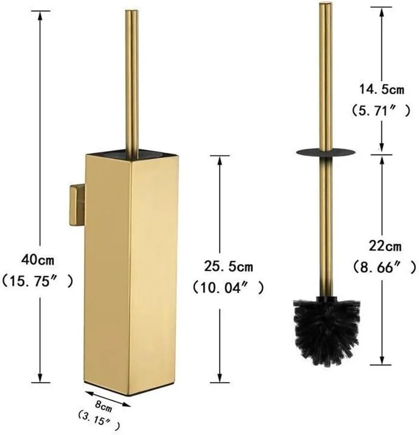 برس توالت و جا برسی مربعی، برس توالت استیل ضد زنگ نصب شده روی زمین، برس توالت حمام، لوله بلند، نصب شده روی دیوار برای تمیز کردن داخلی و حمام