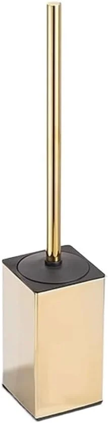 ست برس توالت فرنگی مربع استیل ضد زنگ با سر برس گرد مشکی و دسته بلند به همراه درب برای تمیز کردن کامل حمام