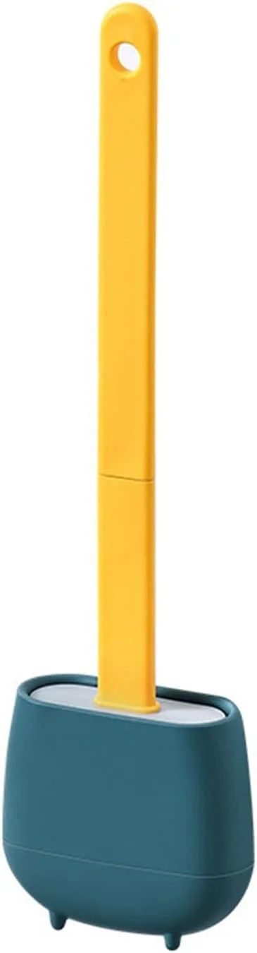 برس توالت فرنگی UOKUGZ با سر سیلیکونی و پایه دیواری به همراه دسته جداشدنی، ابزار نظافت بادوام سرویس بهداشتی